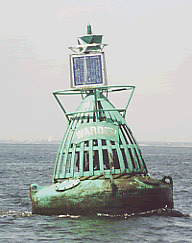 Starboard hand channel marker buoy